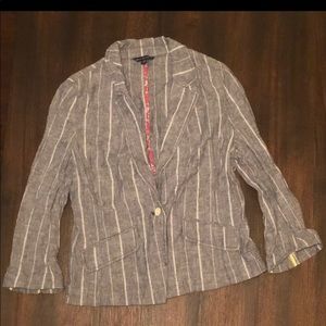 American Eagle striped linen blazer